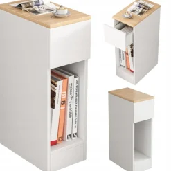 Szafka nocna wąska z szufladą stolik z półką nowoczesny loft sypialni 60 cm