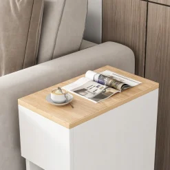 Szafka nocna wąska z szufladą stolik z półką nowoczesny loft sypialni 60 cm