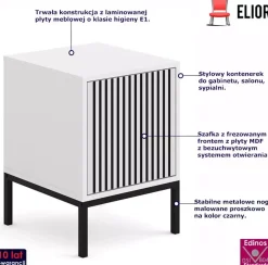 Szafka pod biurko z lamelami w stylu glamour - Luren