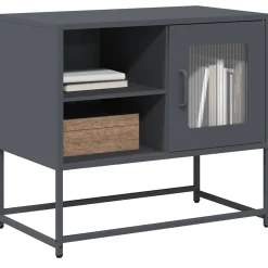 Szafka Pod Telewizor Antracytowa Półka Szafka RTV Stalowa 68x39x60.5 cm