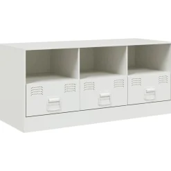 Szafka Pod Telewizor Biała Półka Szafka RTV Stalowa 99x39x44 cm