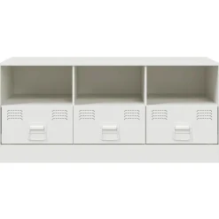 Szafka Pod Telewizor Biała Półka Szafka RTV Stalowa 99x39x44 cm