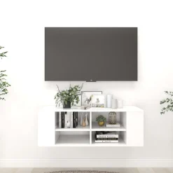 Szafka Pod Telewizor Biały Stolik Półka Szafka RTV 102x35x35 cm