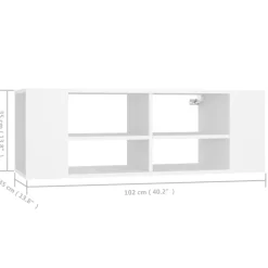 Szafka Pod Telewizor Biały Stolik Półka Szafka RTV 102x35x35 cm