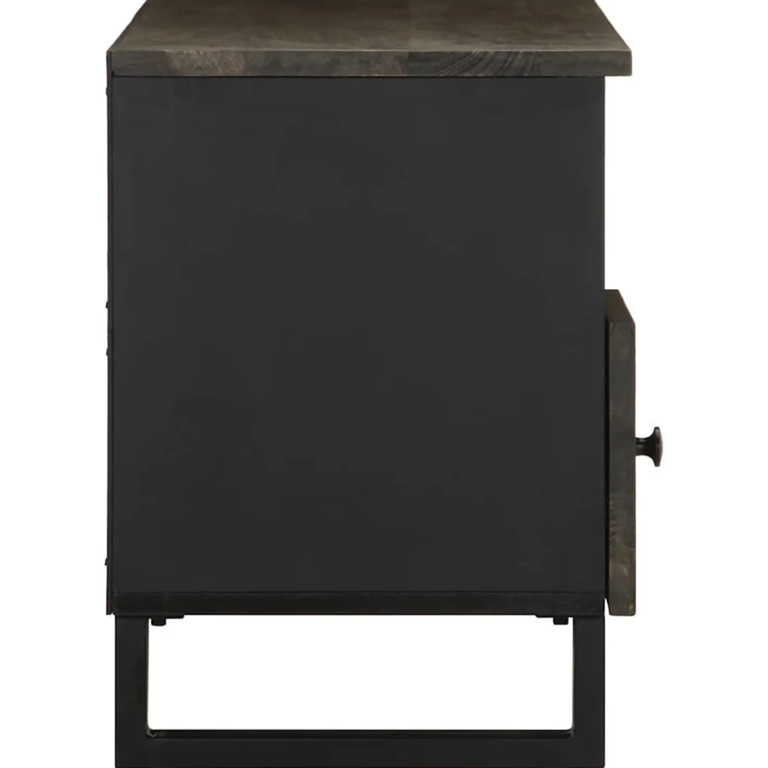 Szafka pod telewizor czarna 100x33x46 cm lite drewno mango