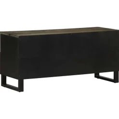 Szafka pod telewizor czarna 100x33x46 cm lite drewno mango