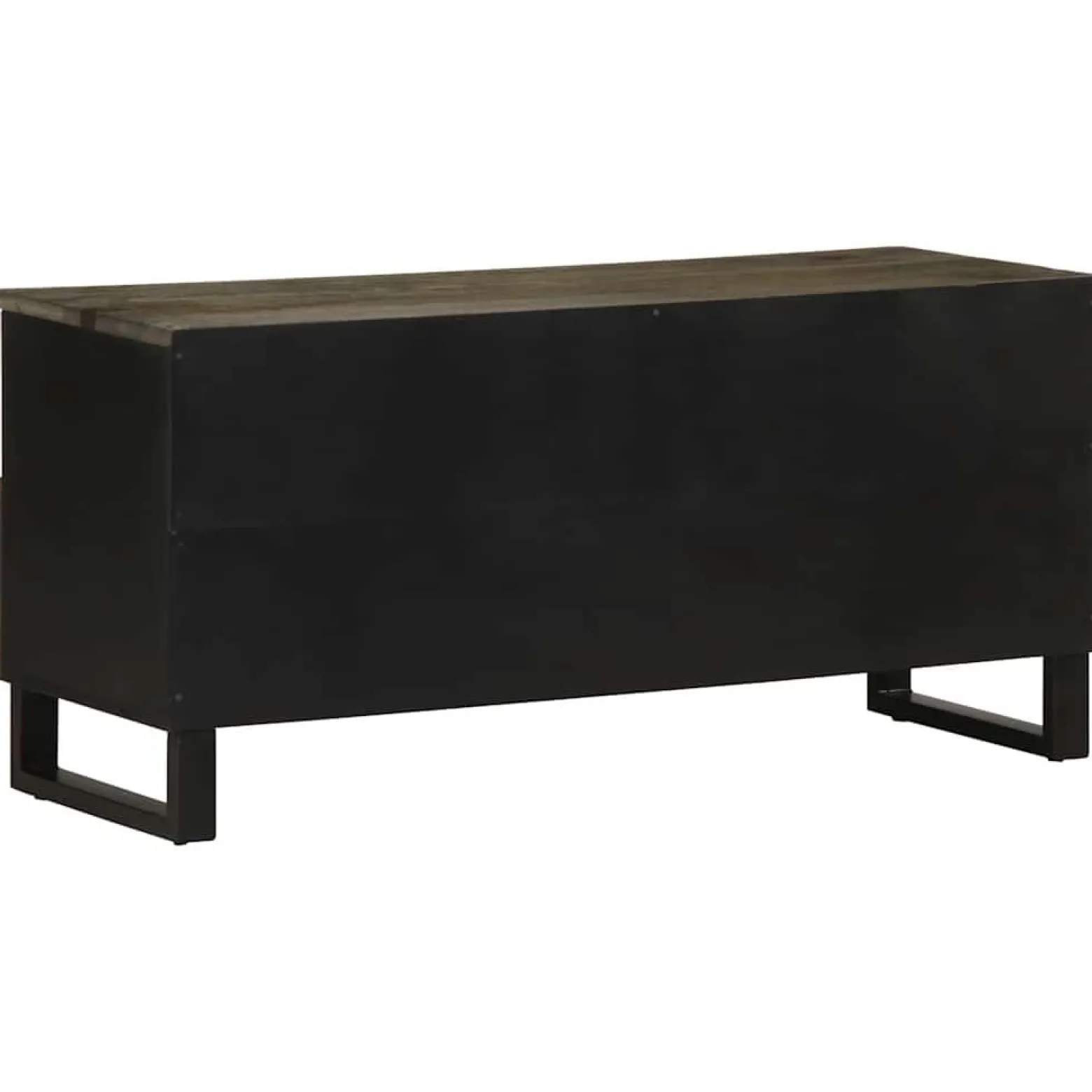 Szafka pod telewizor czarna 100x33x46 cm lite drewno mango