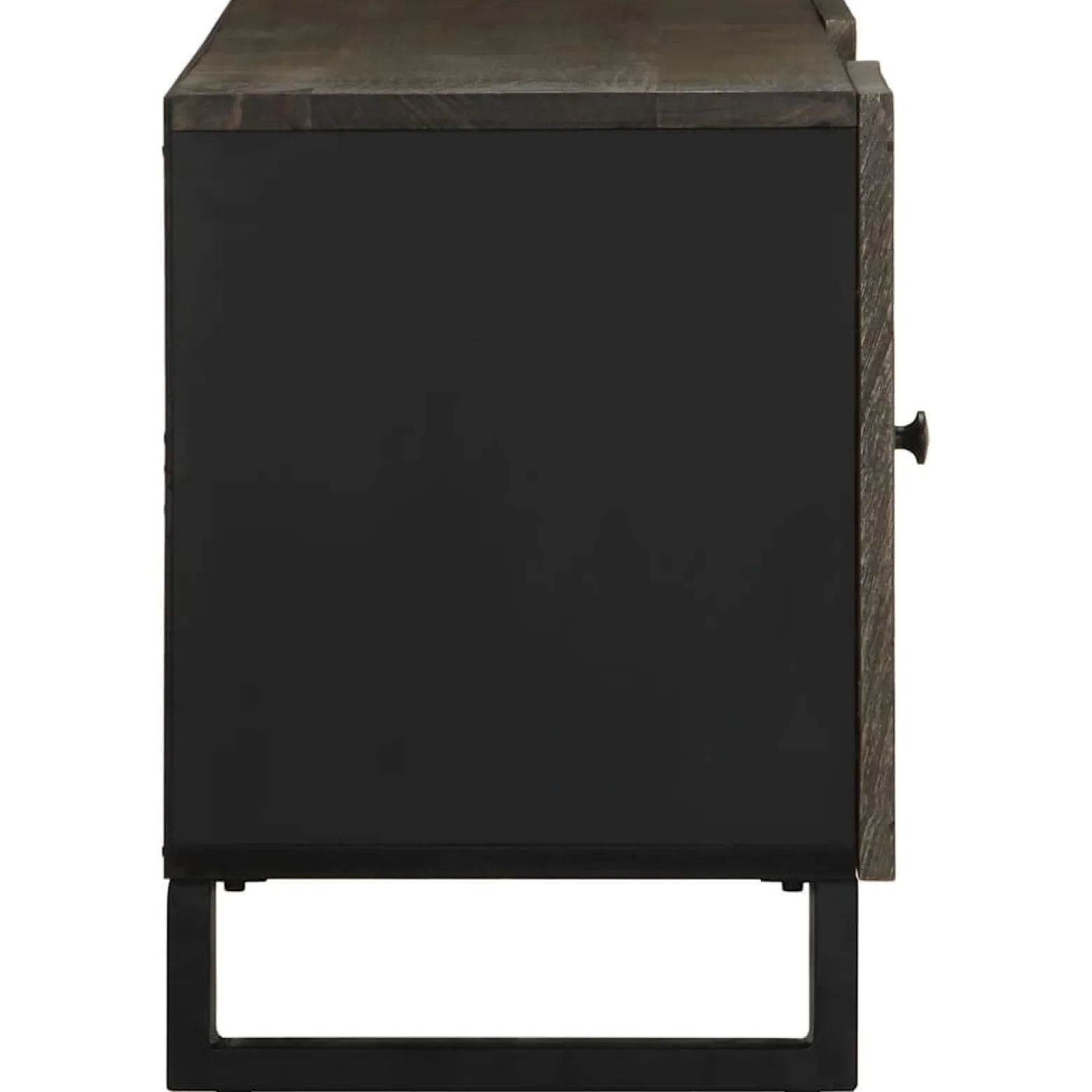 Szafka pod telewizor czarna 105x33x46 cm lite drewno mango