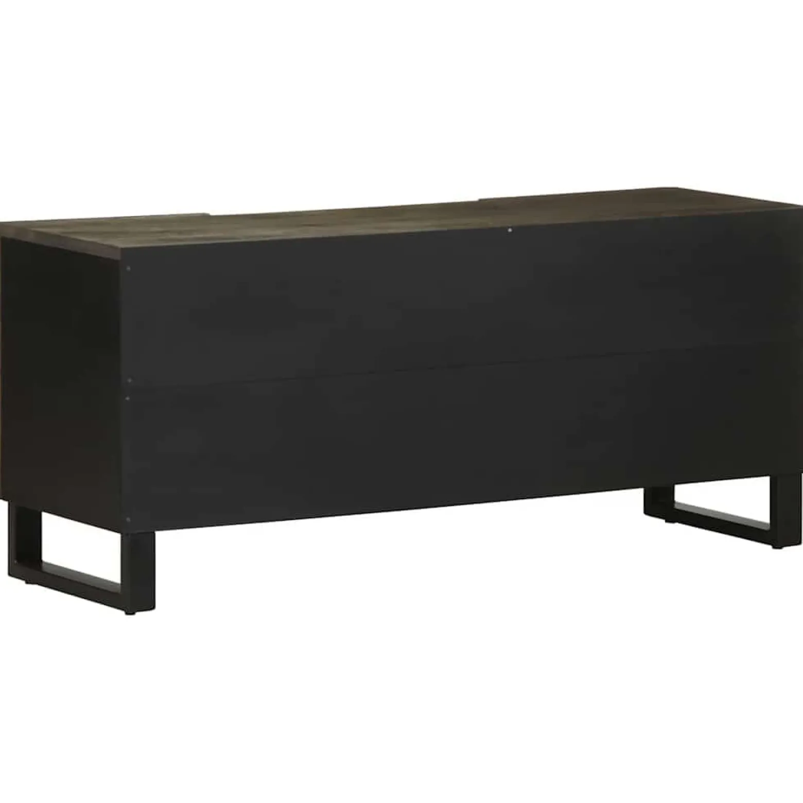 Szafka pod telewizor czarna 105x33x46 cm lite drewno mango