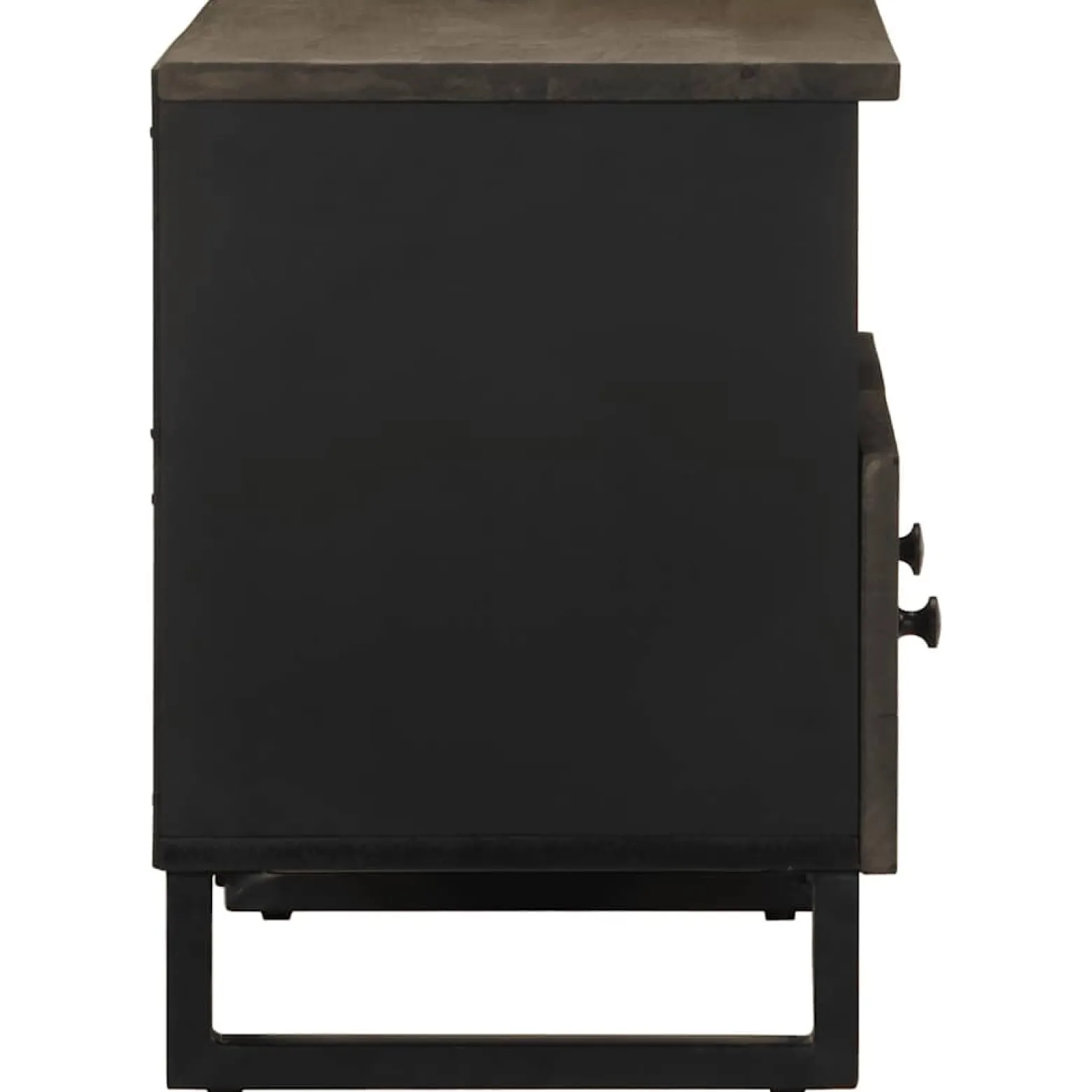 Szafka pod telewizor czarna 70x33x46 cm lite drewno mango
