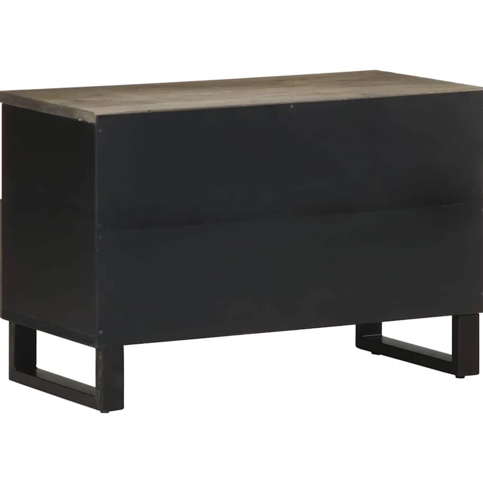 Szafka pod telewizor czarna 70x33x46 cm lite drewno mango