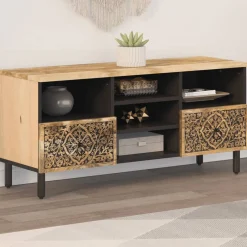 Szafka Pod Telewizor Drewniana Szafka Półka RTV Do Salonu Pokoju 100x33x46
