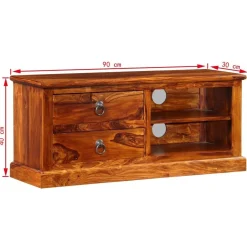 Szafka pod telewizor, lite drewno sheesham, 90 x 30 x 40 cm