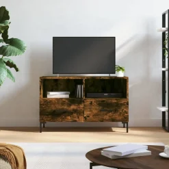 Szafka Pod Telewizor Stolik Półka Szafka RTV Brązowa 80x36x50 cm