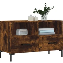 Szafka Pod Telewizor Stolik Półka Szafka RTV Brązowa 80x36x50 cm