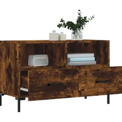 Szafka Pod Telewizor Stolik Półka Szafka RTV Brązowa 80x36x50 cm