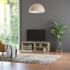 Szafka Pod Telewizor Stolik Półka Szafka RTV Brązowa 120x34x37 cm