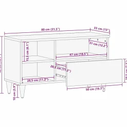 Szafka Pod Telewizor Stolik Półka Szafka RTV Do Salonu 80 x 33.5 x 46 cm