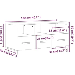 Szafka Pod Telewizor Szafka RTV Półka Stolik Telewizyjny 102x36x50 cm