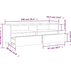 Szafka pod TV przydymiony dąb 100x34.5x44.5 cm