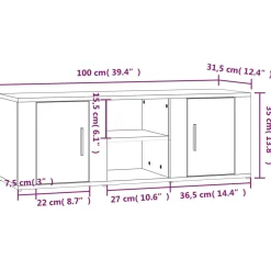 Szafka pod TV szarość betonu 100x31.5x35 cm