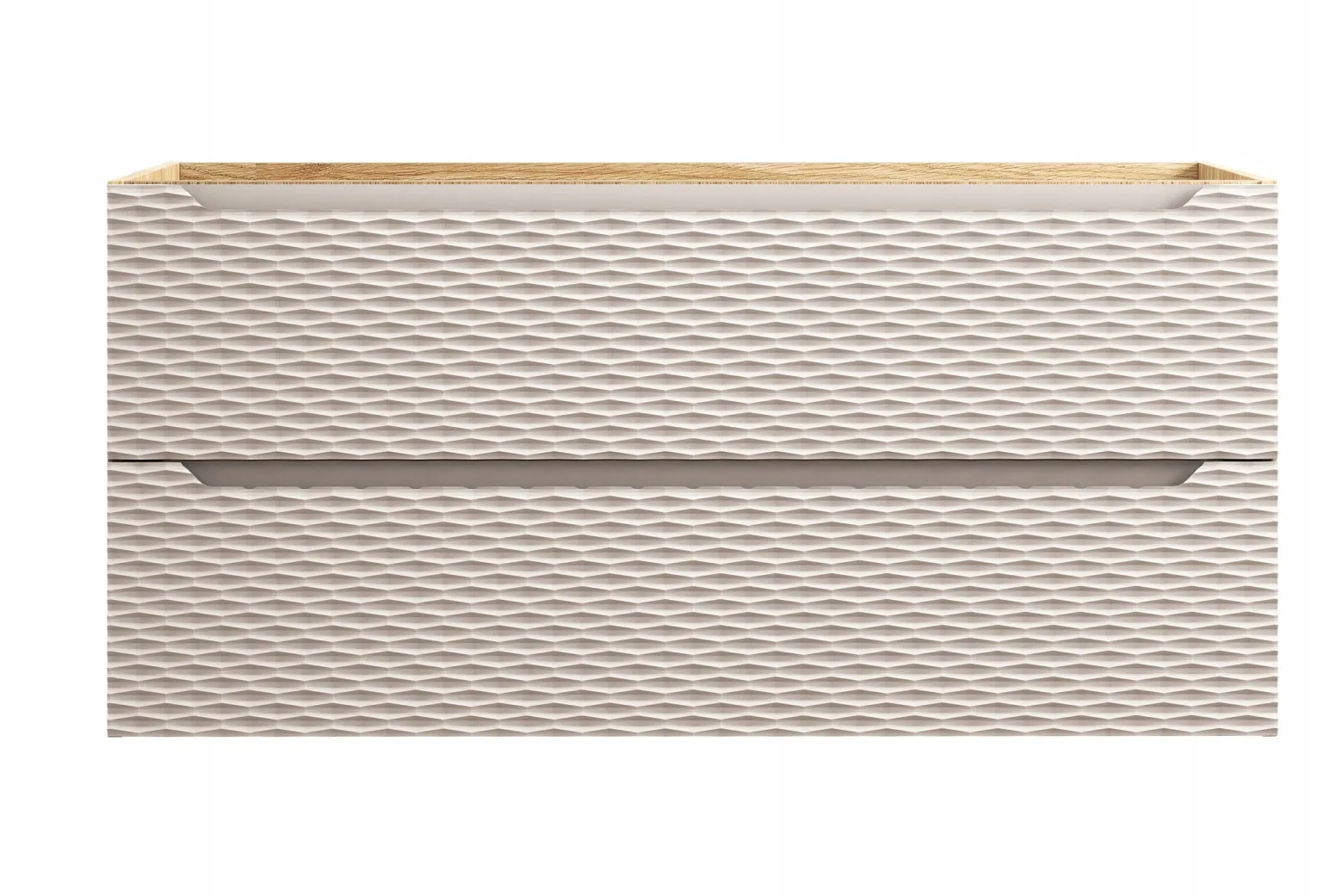 Szafka pod Umywalkę 120 cm BEŻ Wisząca FRONTY 3D OCEAN BEIGE