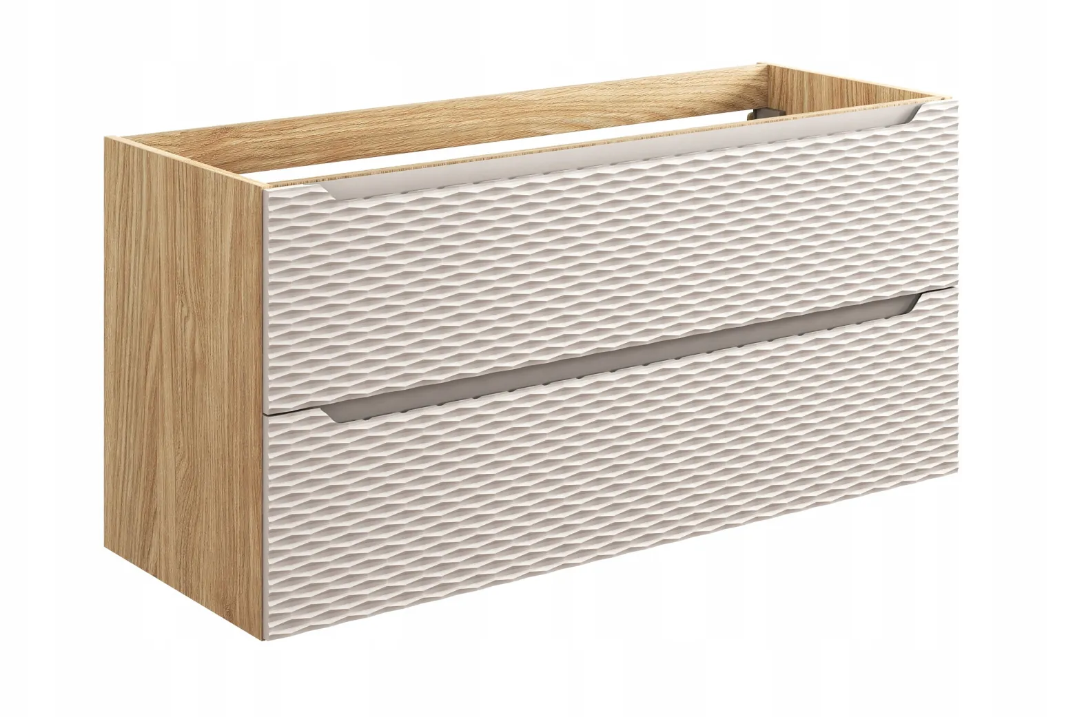 Szafka pod Umywalkę 120 cm BEŻ Wisząca FRONTY 3D OCEAN BEIGE