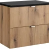 Szafka Pod Umywalkę 80 cm CZARNY BLAT WISZĄCA 2S NOVA OAK