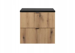 Szafka Pod Umywalkę 80 cm CZARNY BLAT WISZĄCA 2S NOVA OAK