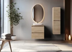 Szafka Pod Umywalkę 60 cm Dąb Jasny Wisząca 2S SIMPLE