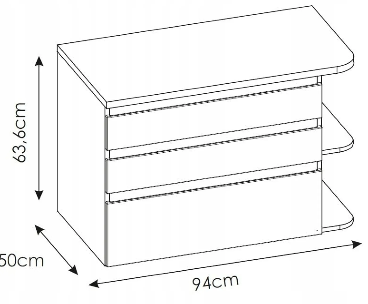 Szafka pod umywalkę 94 cm PLATINUM