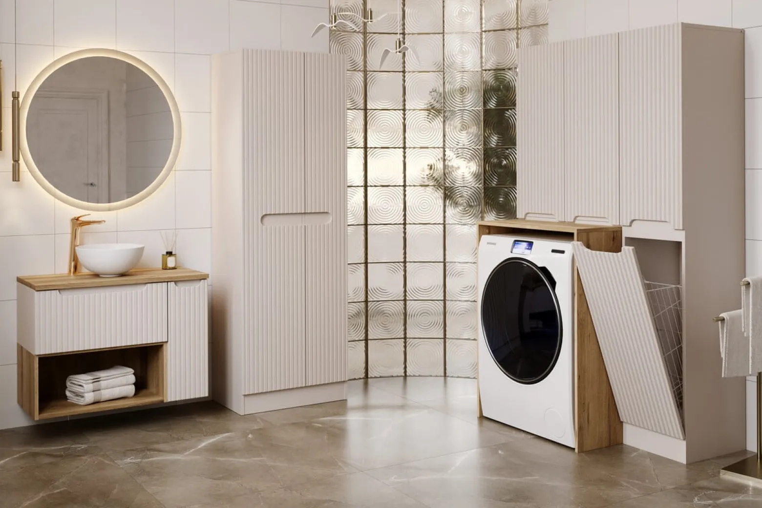 Szafka pod Umywalkę Nova Cashmere 60 cm z Blatem