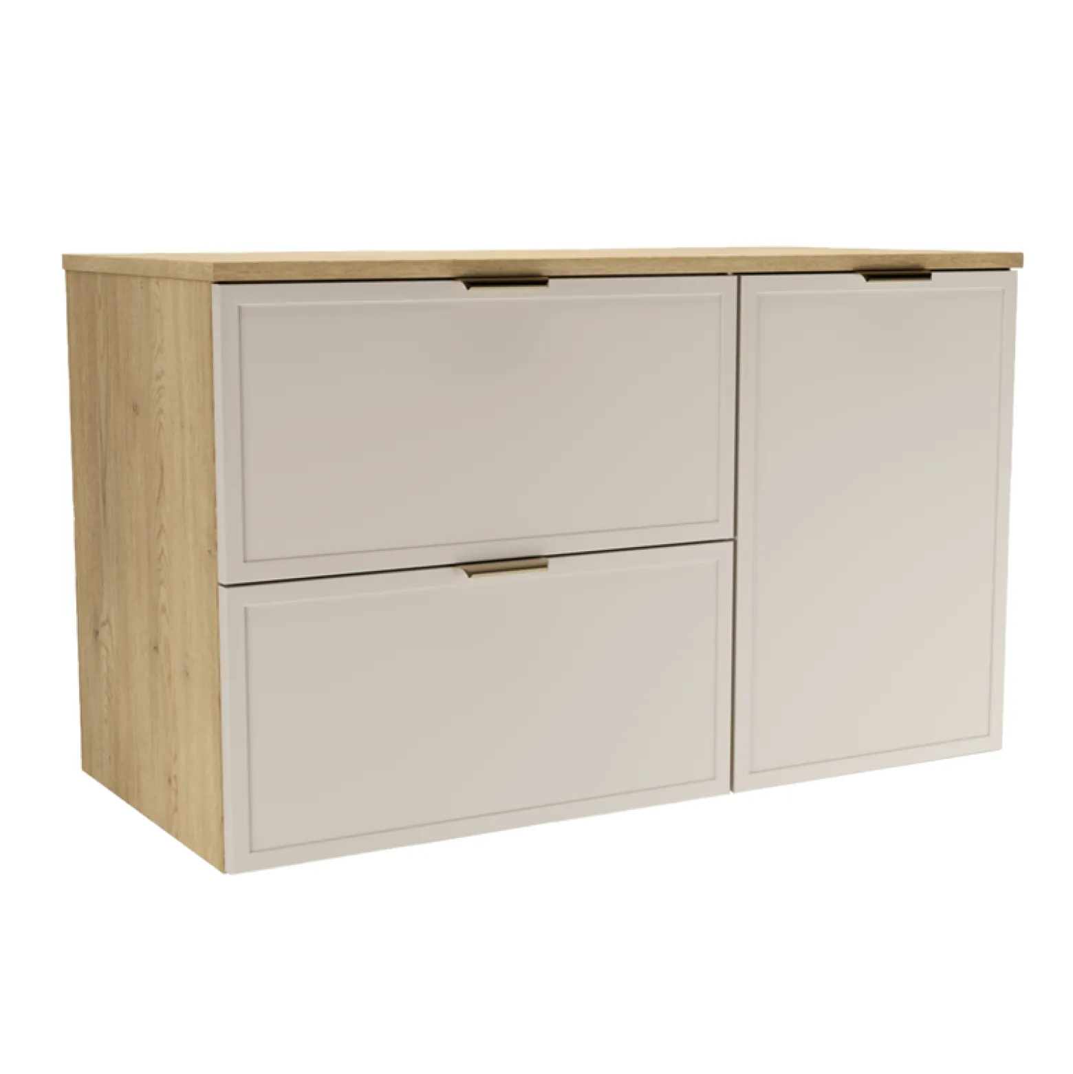 Szafka pod Umywalkę z Koszem 100cm Fronty Ramka Dąb Cremona/Kaszmir