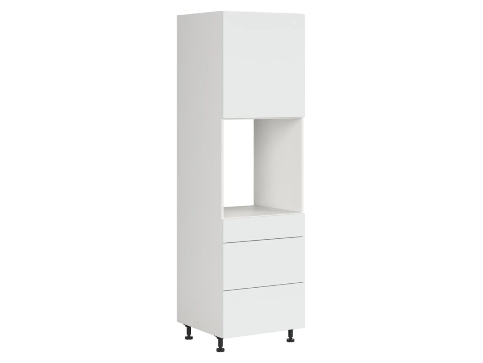 Szafka pod zabudowę piekarnika Top Line 2 60 cm lewa z szufladami cichy śnieżny super mat domyk