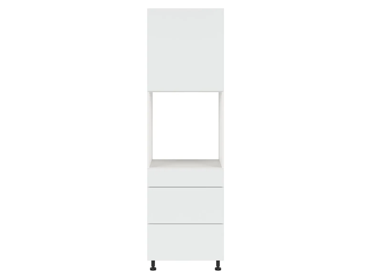Szafka pod zabudowę piekarnika Top Line 2 60 cm lewa z szufladami cichy śnieżny super mat domyk