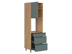 Szafka pod zabudowę piekarnika Iris 60 cm z drzwiami i szufladami cichy domyk zieleń boho