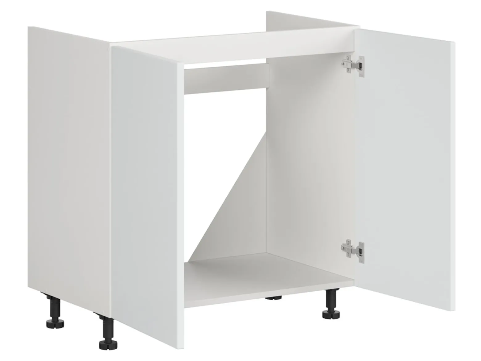 Szafka pod zlewozmywak Top Line 2 80 cm dwudrzwiowa śnieżny super mat