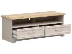 Szafka RTV Anga 124 cm z 2 szufladami kaszmir/dąb mauvella