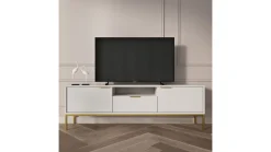 Szafka RTV Austin 175 cm z 2 drzwiami i szufladą biała