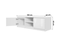 Szafka RTV Biała 120 cm - Nowoczesna komoda