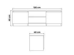 Szafka RTV Biała 120 cm - Nowoczesna komoda