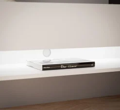 Szafka RTV CALANTE 90 cm z led podwieszana biały połysk