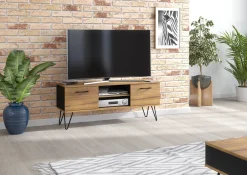 Szafka RTV 120cm Loft Harpin ONE FURNITURE - Laminat Dębowy