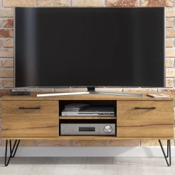 Szafka RTV 120cm Loft Harpin ONE FURNITURE - Laminat Dębowy