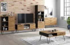 Szafka RTV 120cm Loft Harpin ONE FURNITURE - Laminat Dębowy