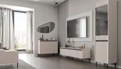 SZAFKA RTV 179 cm Pod TELEWIZOR 3S Nóżki METAL BEŻOWA OSAKA