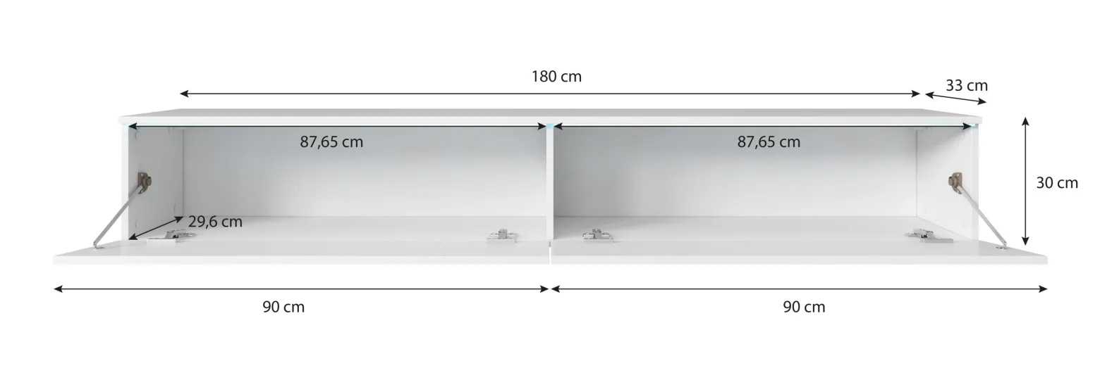 Szafka RTV DONNA 180 w kolorze czarny grafit