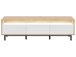 Szafka RTV Gap 190 cm z 3 szufladami dąb artisan/biały