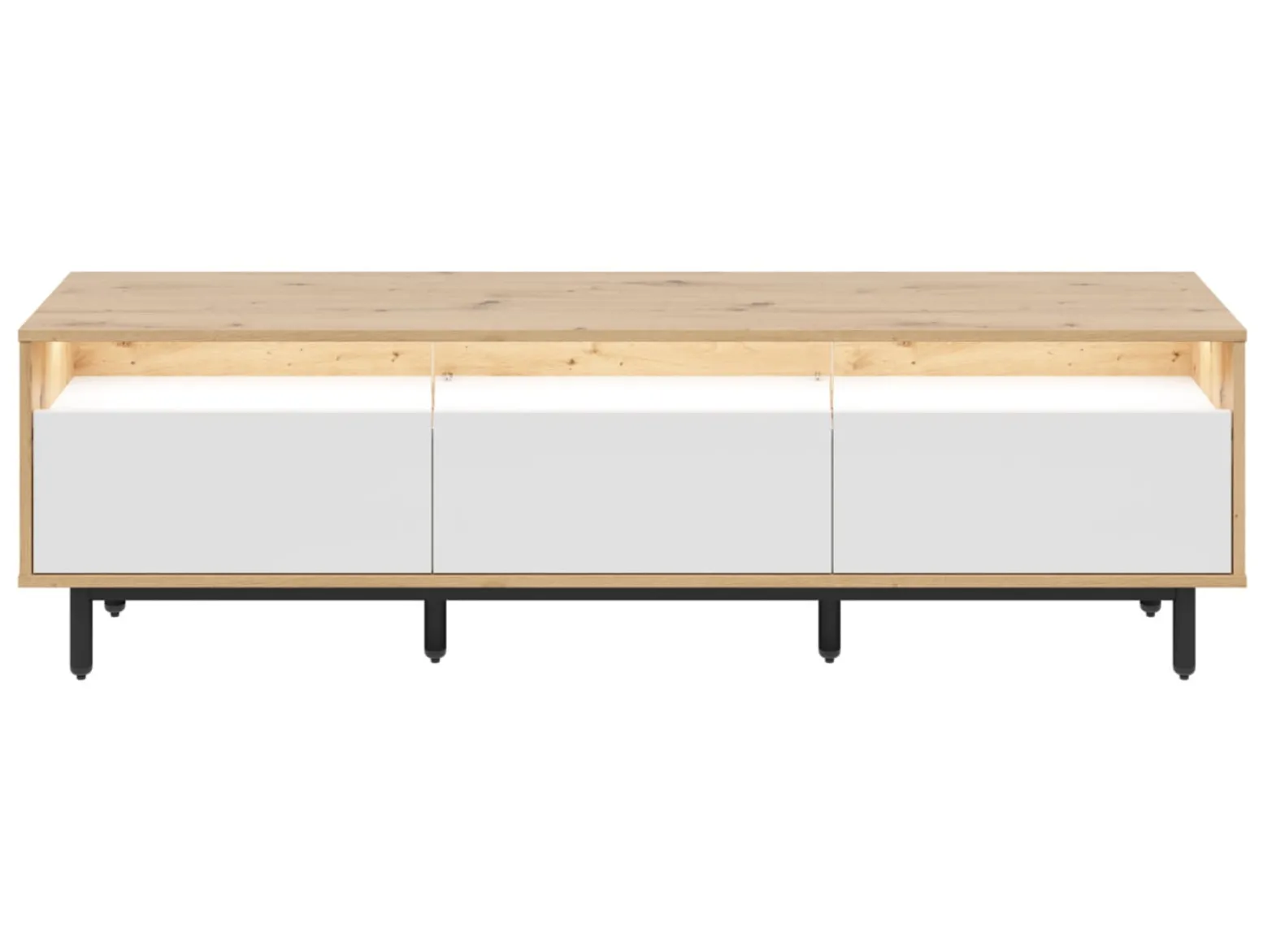 Szafka RTV Gap 190 cm z 3 szufladami dąb artisan/biały