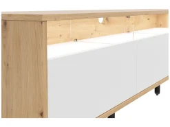 Szafka RTV Gap 190 cm z 3 szufladami dąb artisan/biały